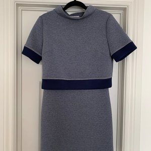 Vintage blue/navy scuba two piece tshirt dress S/M